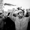 -2월 7일 타흐리르 광장에서 노동자들이 무바라크 퇴진을 요구하고 있다.