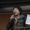 -10일 오후 대한문에서 열린  ‘Occupy Seoul 2차 국제 공동행동’에서 미셸 이주노조 위원장이 발언을 하고 있다.